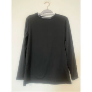 ThermaJane Black Thermal Long Sleeve Top Size M Stretch Base Layer Athleisure NW